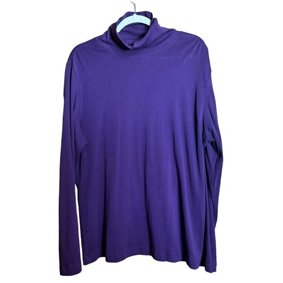 Duluth Trading Co Top Womens Extra Large XL Purple Turtleneck Cotton Blouse - Picture 1 of 7